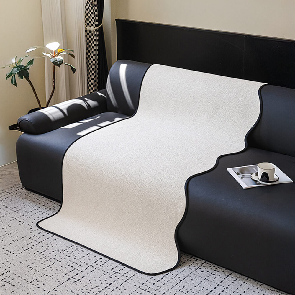 Water-repellent Teddy Fleece Non-Slip Straight Stretch Couch Cover