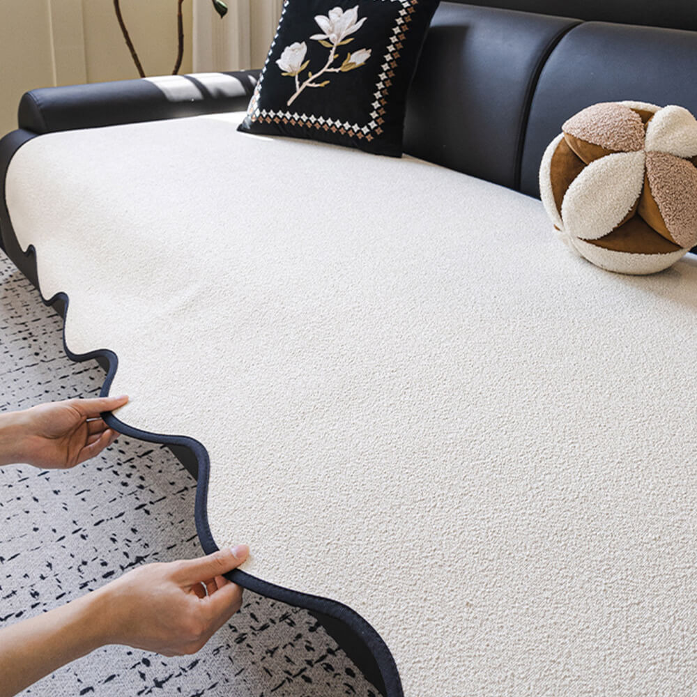 Water-repellent Teddy Fleece Non-Slip Straight Stretch Couch Cover