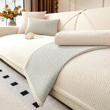 Chenille Minimalist Anti-Slip Fabric with Cat Scratch-Resistant Design Comfy Couch Cover