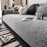 Modern French Striped Chenille Reinforced Couch Cover