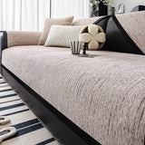 Modern French Striped Chenille Reinforced Couch Cover