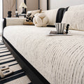 Modern French Striped Chenille Reinforced Couch Cover