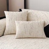 Modern French Striped Chenille Reinforced Couch Cover