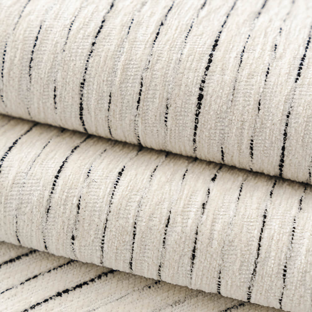 Modern French Striped Chenille Reinforced Couch Cover