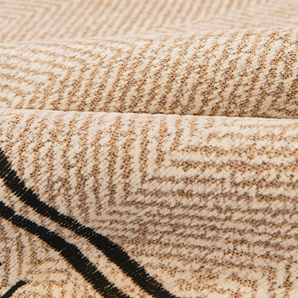 Non-Slip Herringbone Chenille Sleek Couch Cover with Wavy Edges