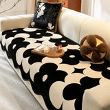 Elegant Floral Chenille Waterproof Couch Cover with Wavy Border
