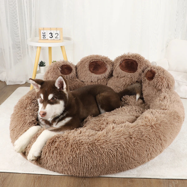 Fluffy Winter Dog Bed Sofa | Plush Round Basket Bed for Small to Large Dogs and Cats