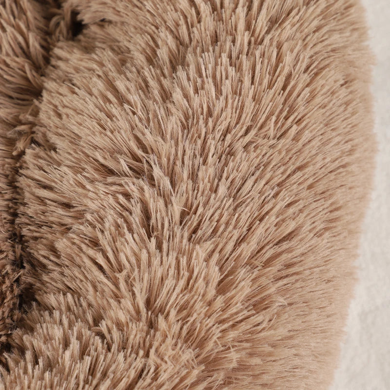 Fluffy Winter Dog Bed Sofa | Plush Round Basket Bed for Small to Large Dogs and Cats