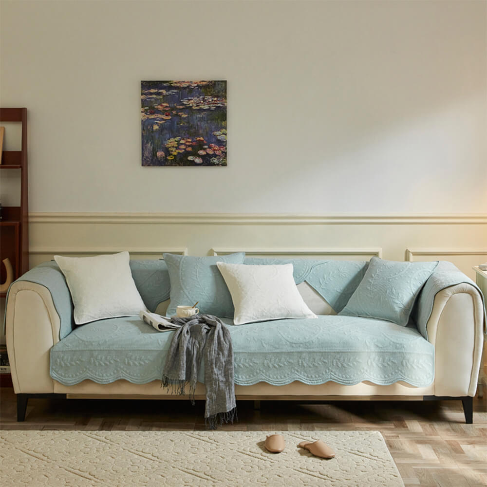 Boho Woven Textured Cotton Breathable Farmhouse Premium Couch Cover