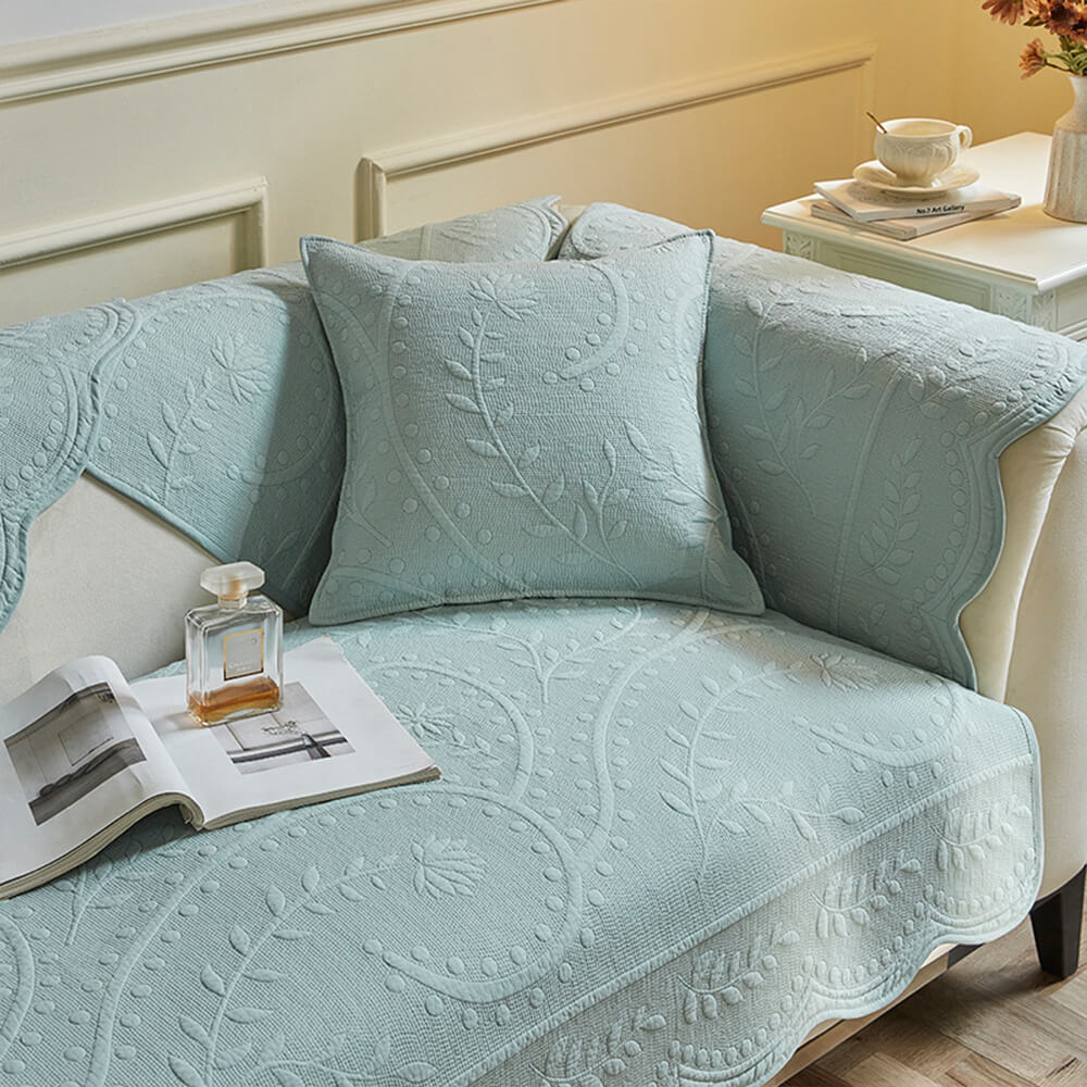 Boho Woven Textured Cotton Breathable Farmhouse Premium Couch Cover