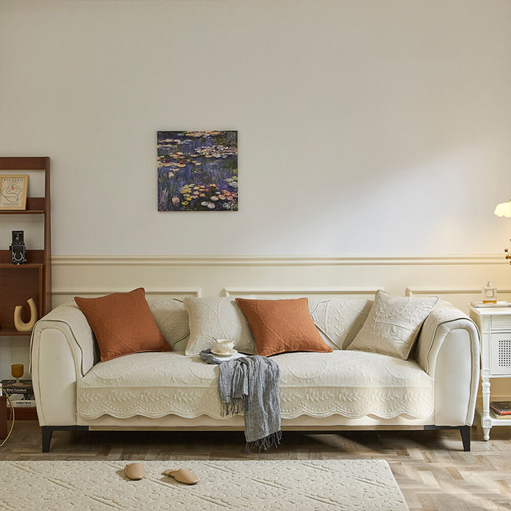 Boho Woven Textured Cotton Breathable Farmhouse Premium Couch Cover