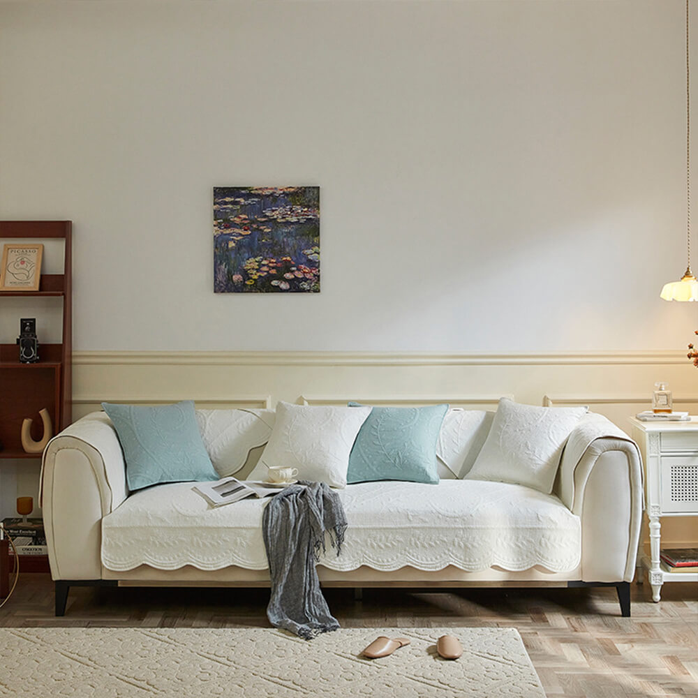 Boho Woven Textured Cotton Breathable Farmhouse Premium Couch Cover
