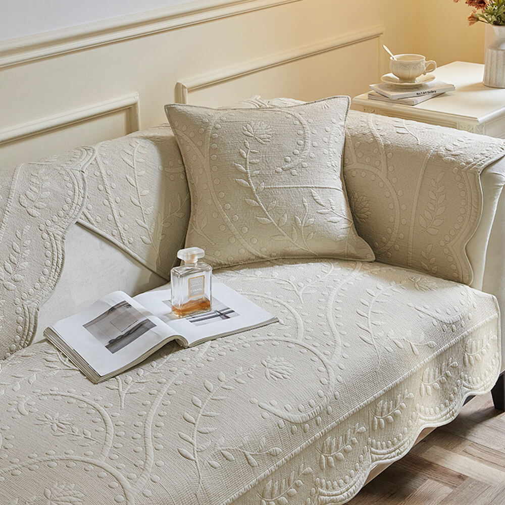 Boho Woven Textured Cotton Breathable Farmhouse Premium Couch Cover
