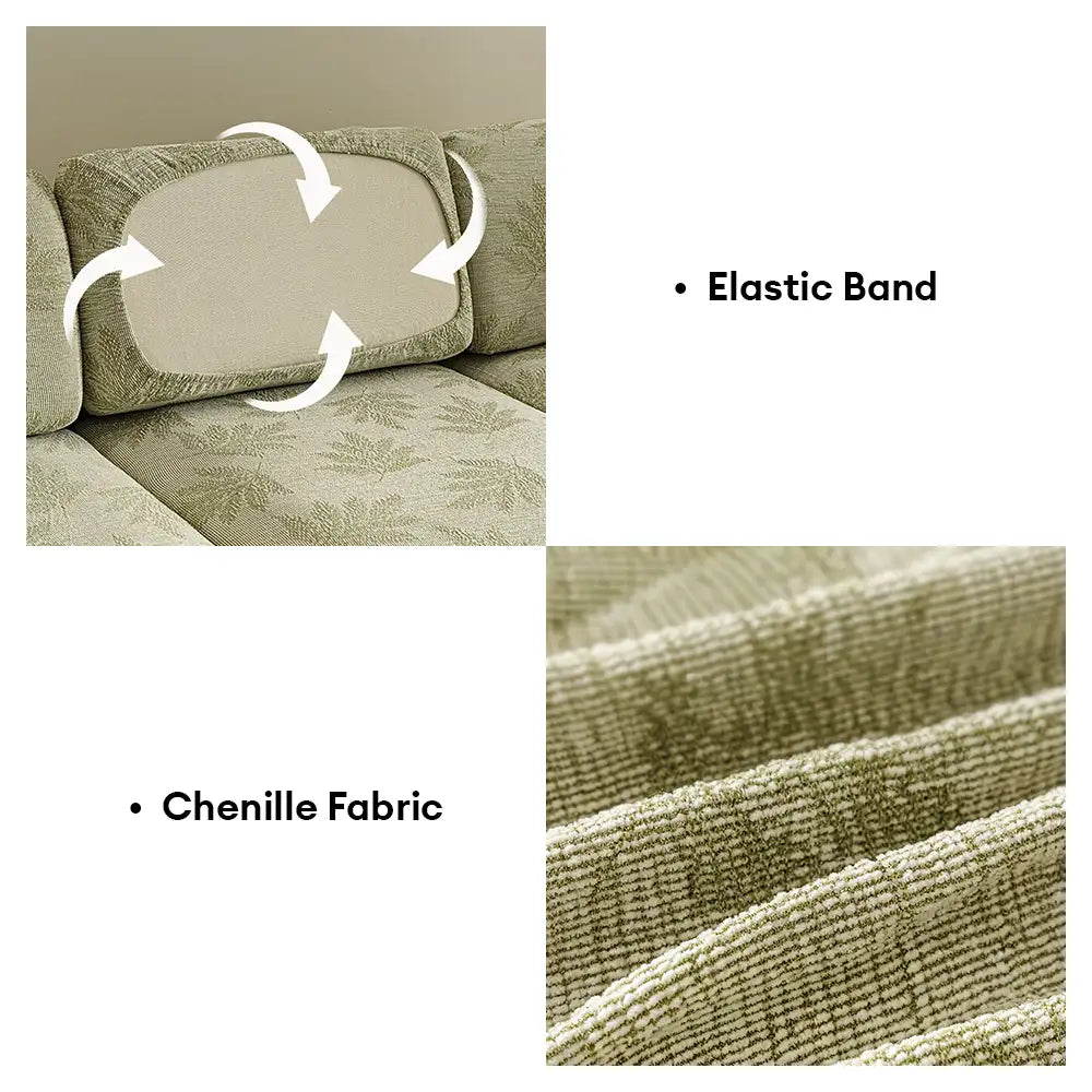 Elastic Chenille All-Season Anti-Scratch Full-Coverage Stretch Sectional Classic Couch Cover