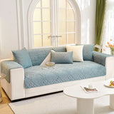 Embossed Geometric Pattern Soft Plush Quilted Non-Slip Luxe Couch Cover