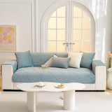 Embossed Geometric Pattern Soft Plush Quilted Non-Slip Luxe Couch Cover