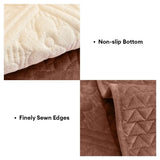 Embossed Geometric Pattern Soft Plush Quilted Non-Slip Luxe Couch Cover