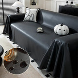 Faux Leather Waterproof Pet Hair-Resistant Sofa Protector Elegant Couch Cover
