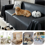 Faux Leather Waterproof Pet Hair-Resistant Sofa Protector Elegant Couch Cover