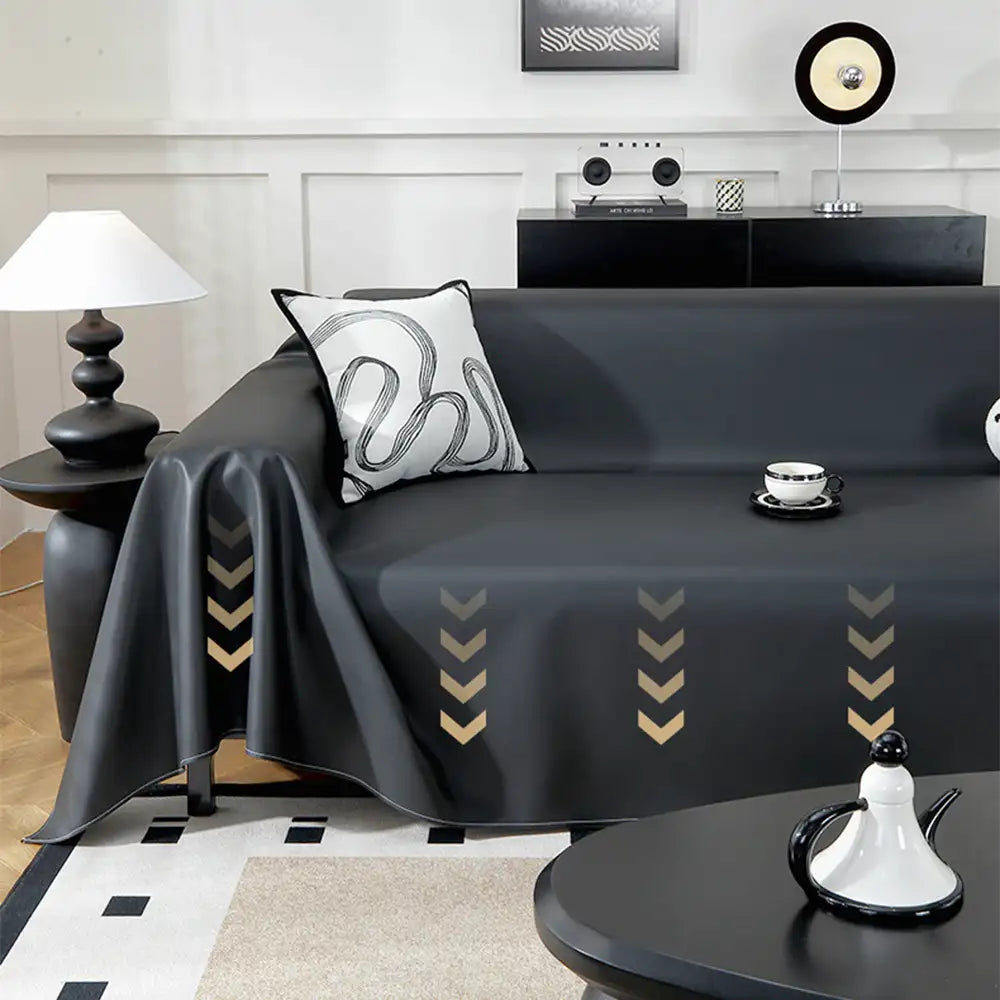 Faux Leather Waterproof Pet Hair-Resistant Sofa Protector Elegant Couch Cover