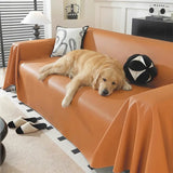 Faux Leather Waterproof Pet Hair-Resistant Sofa Protector Elegant Couch Cover