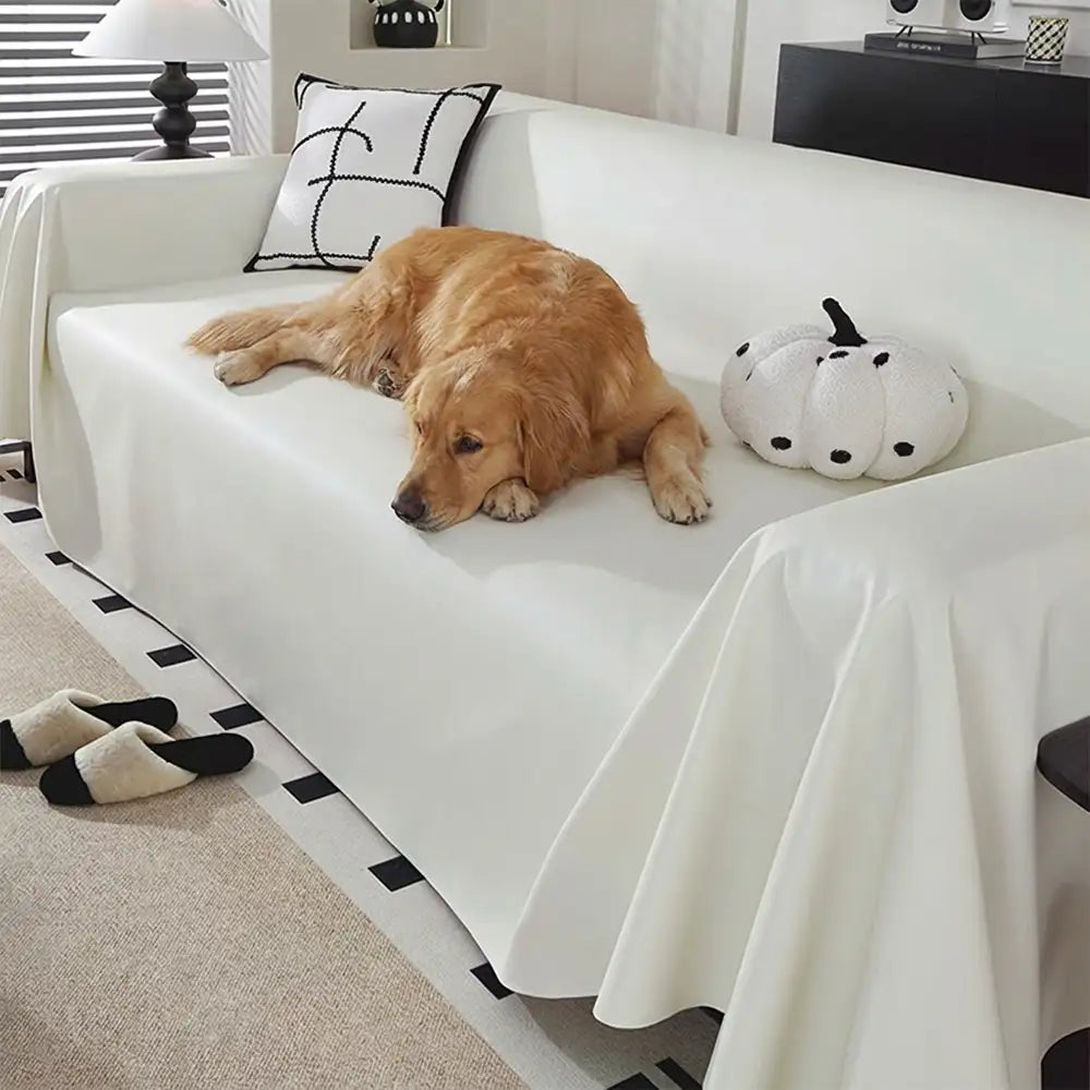 Faux Leather Waterproof Pet Hair-Resistant Sofa Protector Elegant Couch Cover