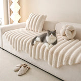 Fluffy Comfort Plush Furniture Protection Decorative Ultra-Soft Couch Cover