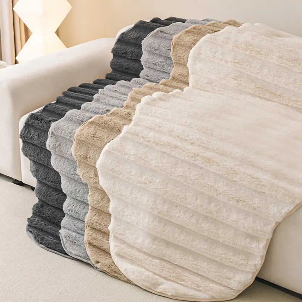 Fluffy Comfort Plush Furniture Protection Decorative Ultra-Soft Couch Cover
