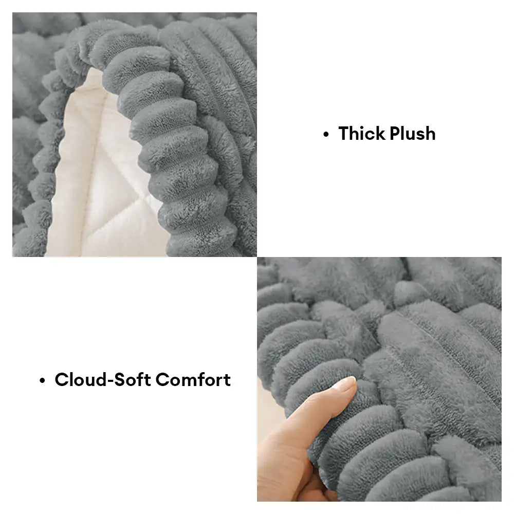 Fluffy Fuzzy Pet-Friendly Sofa Protector One-Piece Washable Snug Couch Cover Pet Mat