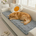 Fluffy Fuzzy Pet-Friendly Sofa Protector One-Piece Washable Snug Couch Cover Pet Mat