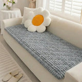 Fluffy Fuzzy Pet-Friendly Sofa Protector One-Piece Washable Snug Couch Cover Pet Mat