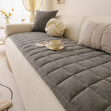 Herringbone Chenille Elegant Breathable Sofa Decoration One-Piece Non-slip Reinforced Couch Cover