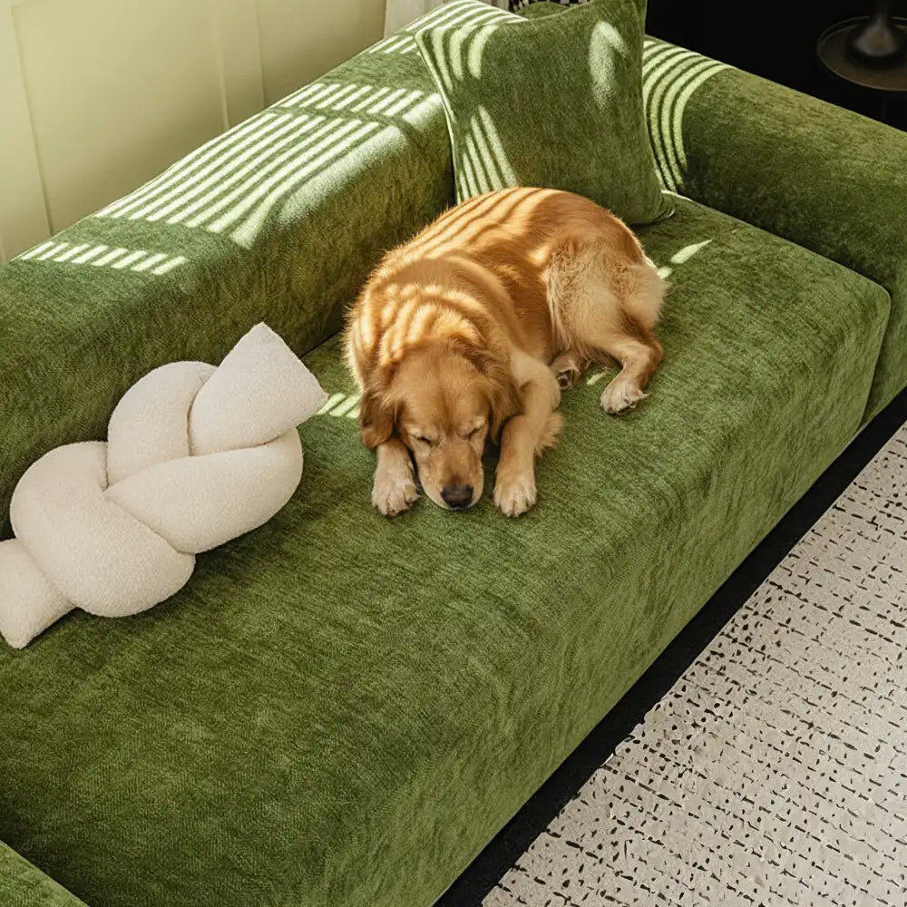 Herringbone Full Coverage Scratch-Resistant Sofa Protection Magic Stretch Cozy Couch Cover