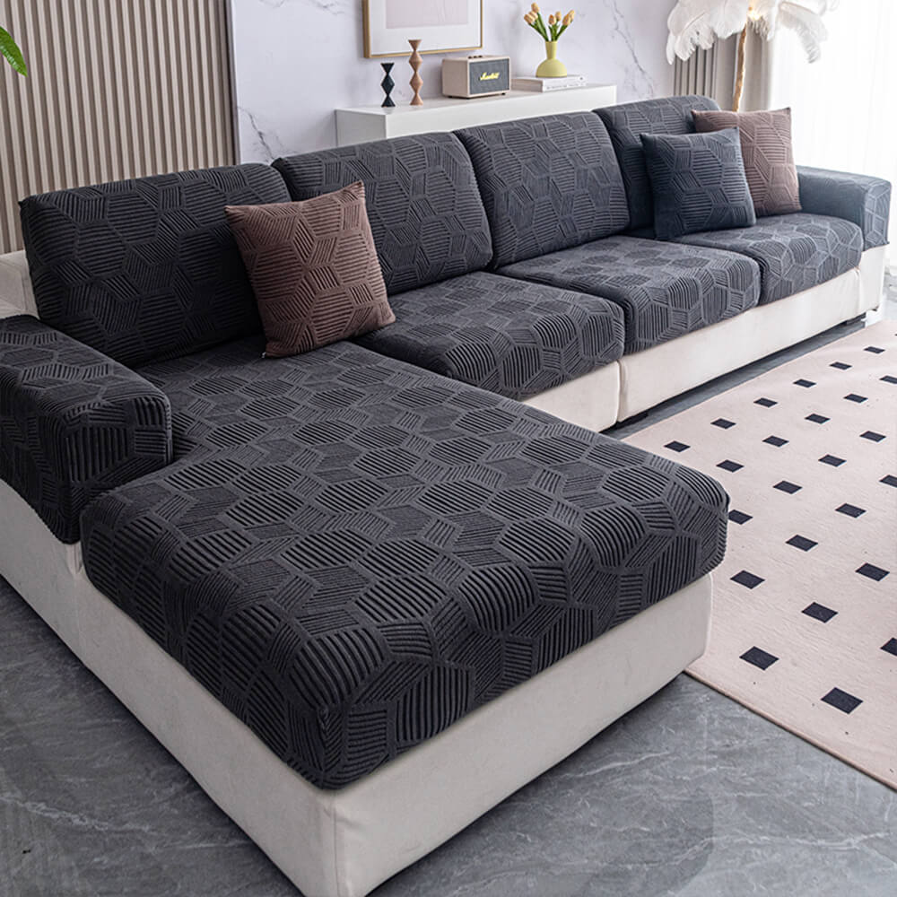 Honeycomb Pattern Water-resistant Stretch Full-Cover Magic Outdoor Elegant Couch Cover