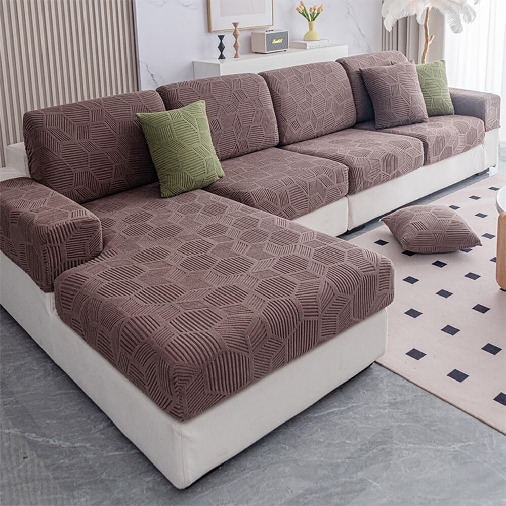 Honeycomb Pattern Water-resistant Stretch Full-Cover Magic Outdoor Elegant Couch Cover