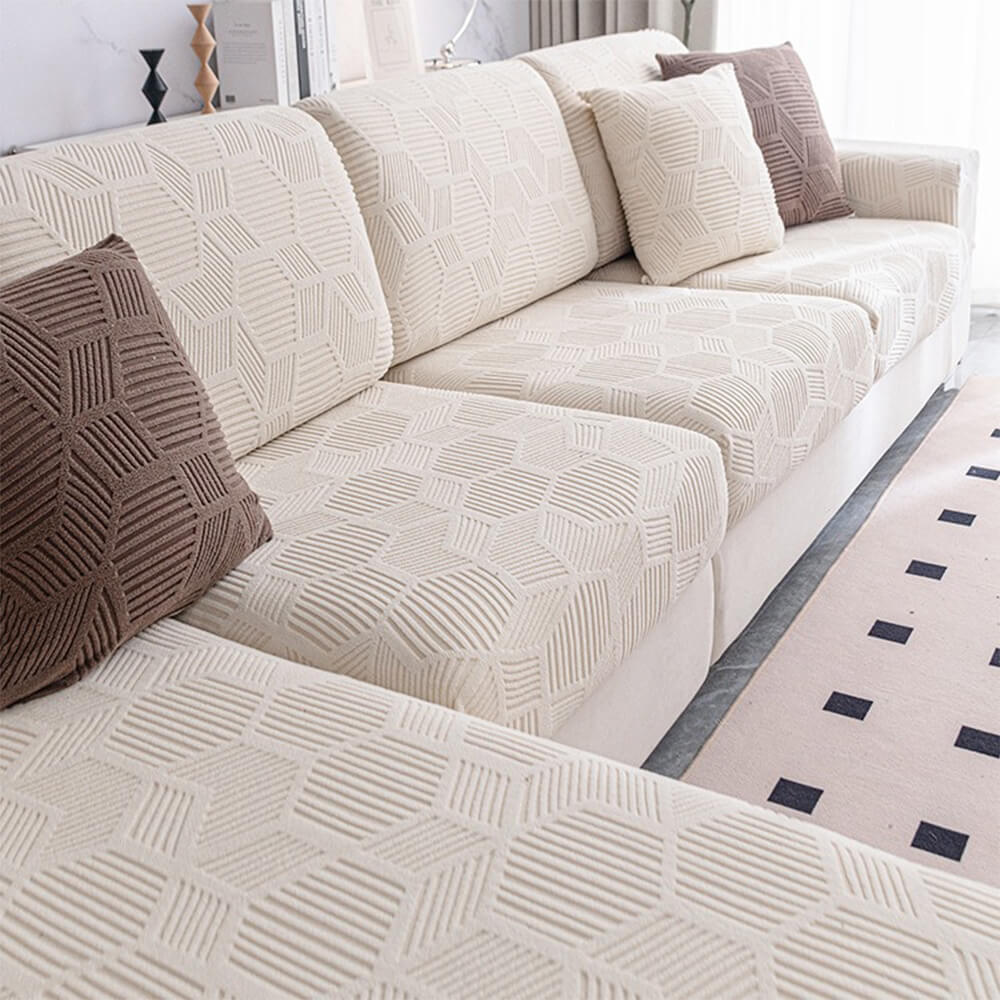 Honeycomb Pattern Water-resistant Stretch Full-Cover Magic Outdoor Elegant Couch Cover