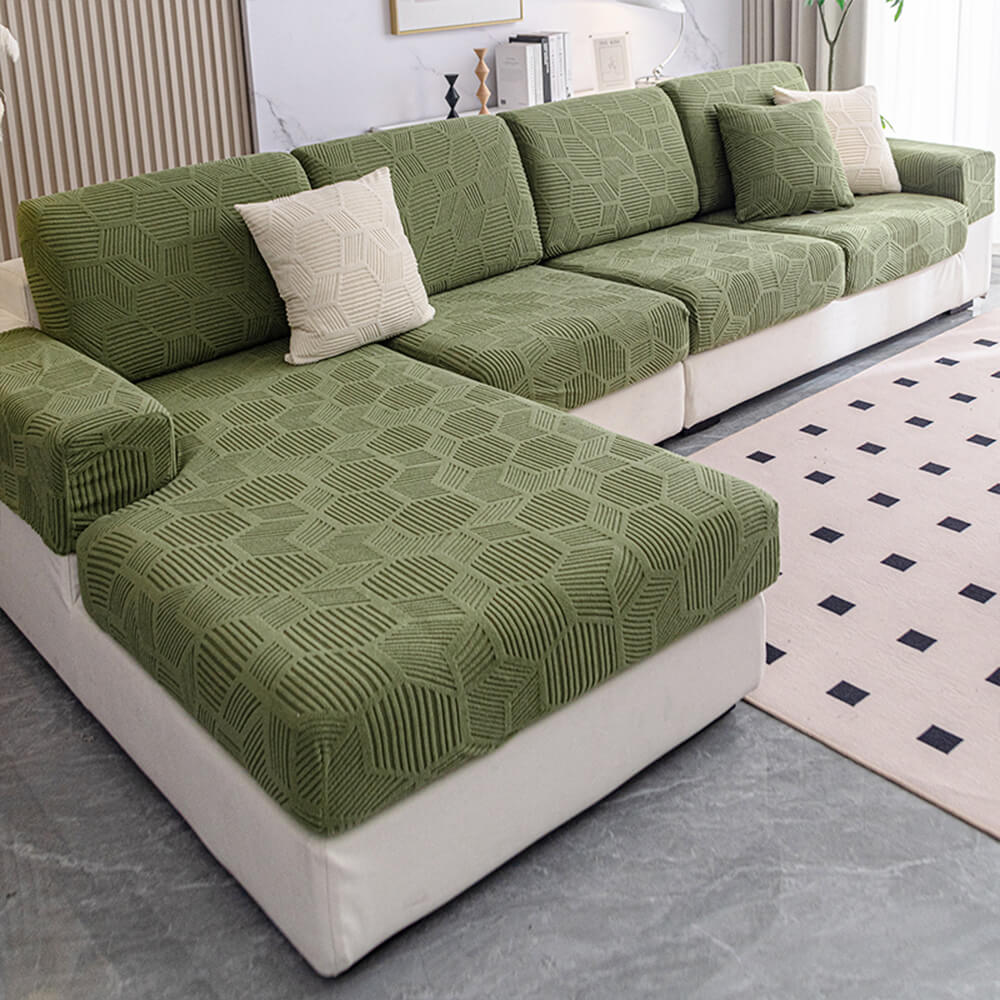 Honeycomb Pattern Water-resistant Stretch Full-Cover Magic Outdoor Elegant Couch Cover