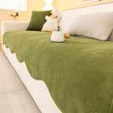 Minimalist Herringbone Chenille Non-Slip Wavy Edge Classic Couch Cover