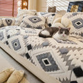Modern Geometric Thick Plush Anti-Scratch Non-Slip Anti-Slip Couch Cover