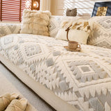 Modern Geometric Thick Plush Anti-Scratch Non-Slip Anti-Slip Couch Cover