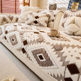 Modern Geometric Thick Plush Anti-Scratch Non-Slip Anti-Slip Couch Cover