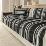 Natural Stripe Chenille Thickend Sofa Protection Washable Non-Slip Durable Couch Cover