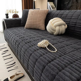 Waterproof One-Piece Cozy Flannel Sofa Protection Non-Slip Stretch Couch Cover