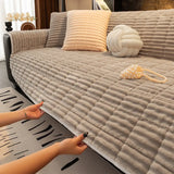 Waterproof One-Piece Cozy Flannel Sofa Protection Non-Slip Recliner Anti-Slip Couch Covers