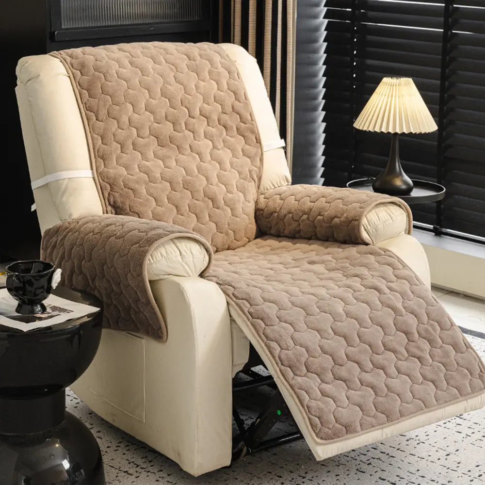 One-Piece Short Plush Comfortable Skin-Friendly Furniture Protection Reinforced Couch Cover - Puzzle