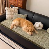 Pet-Friendly Chenille Textured One-Piece Non-Slip Waterproof Couch Cover with Frayed Edges