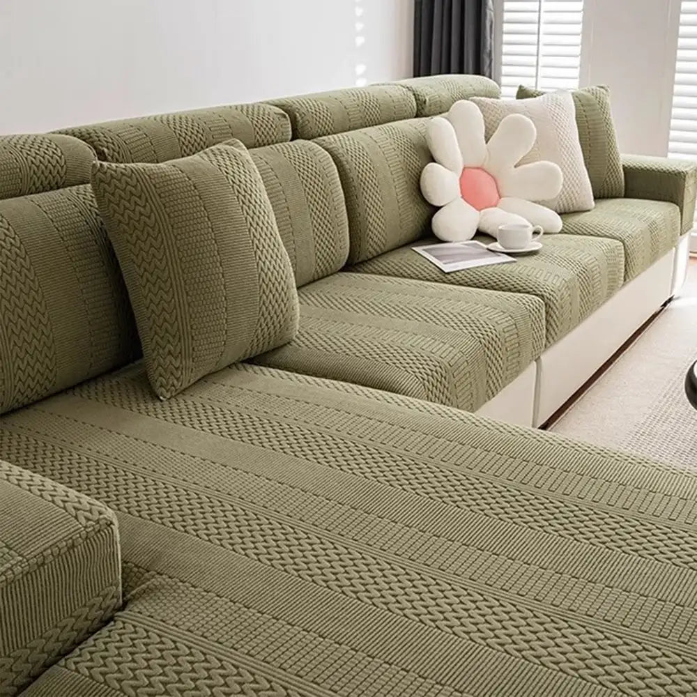 Polar Fleece Soft Antistatic Protection Sofa Stretch Full Wrap Sectional Cozy Couch Cover