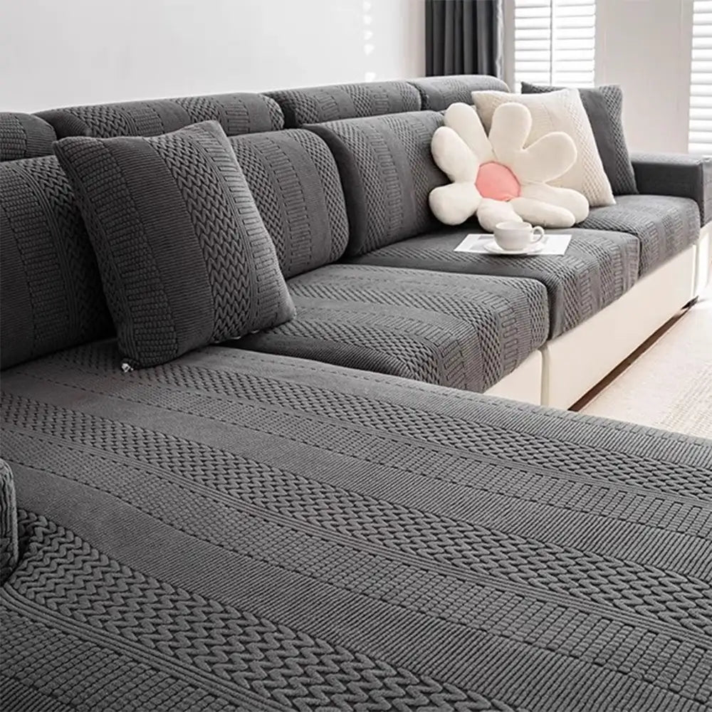 Polar Fleece Soft Antistatic Protection Sofa Stretch Full Wrap Sectional Cozy Couch Cover