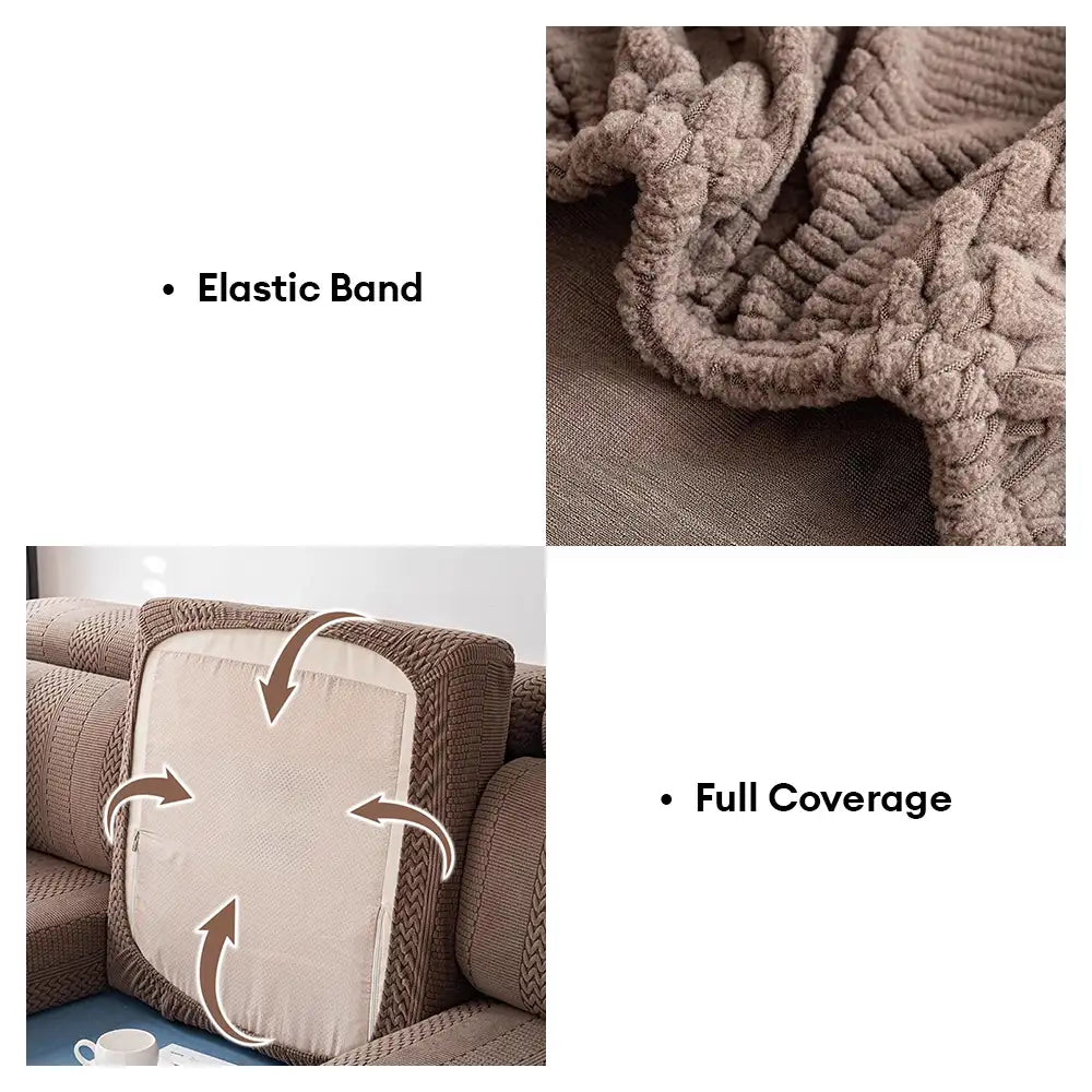 Polar Fleece Soft Antistatic Protection Sofa Stretch Full Wrap Sectional Cozy Couch Cover
