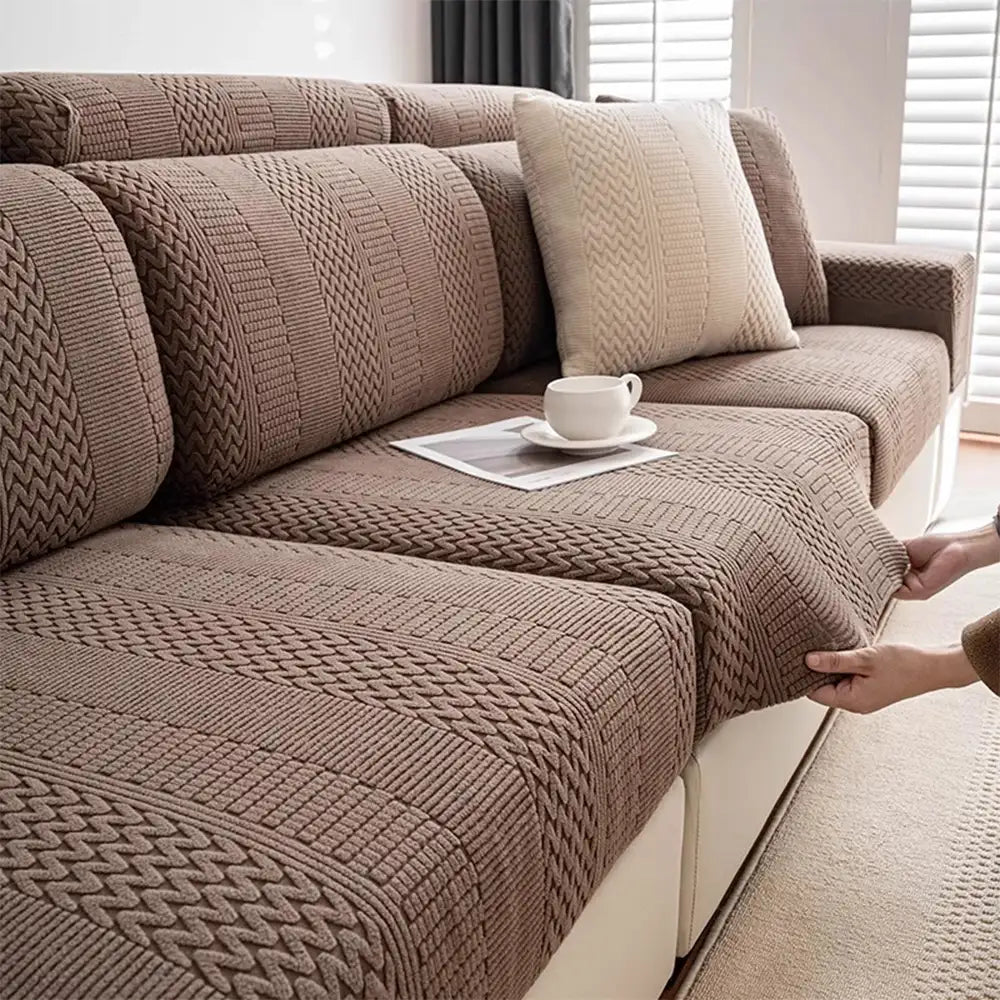Polar Fleece Soft Antistatic Protection Sofa Stretch Full Wrap Sectional Cozy Couch Cover
